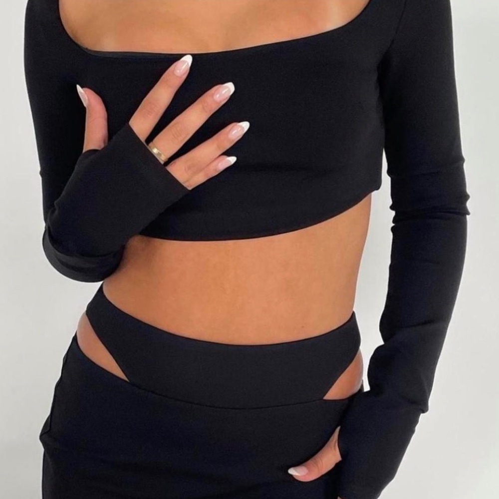 Naked Vice Black Cropped Long Sleeve